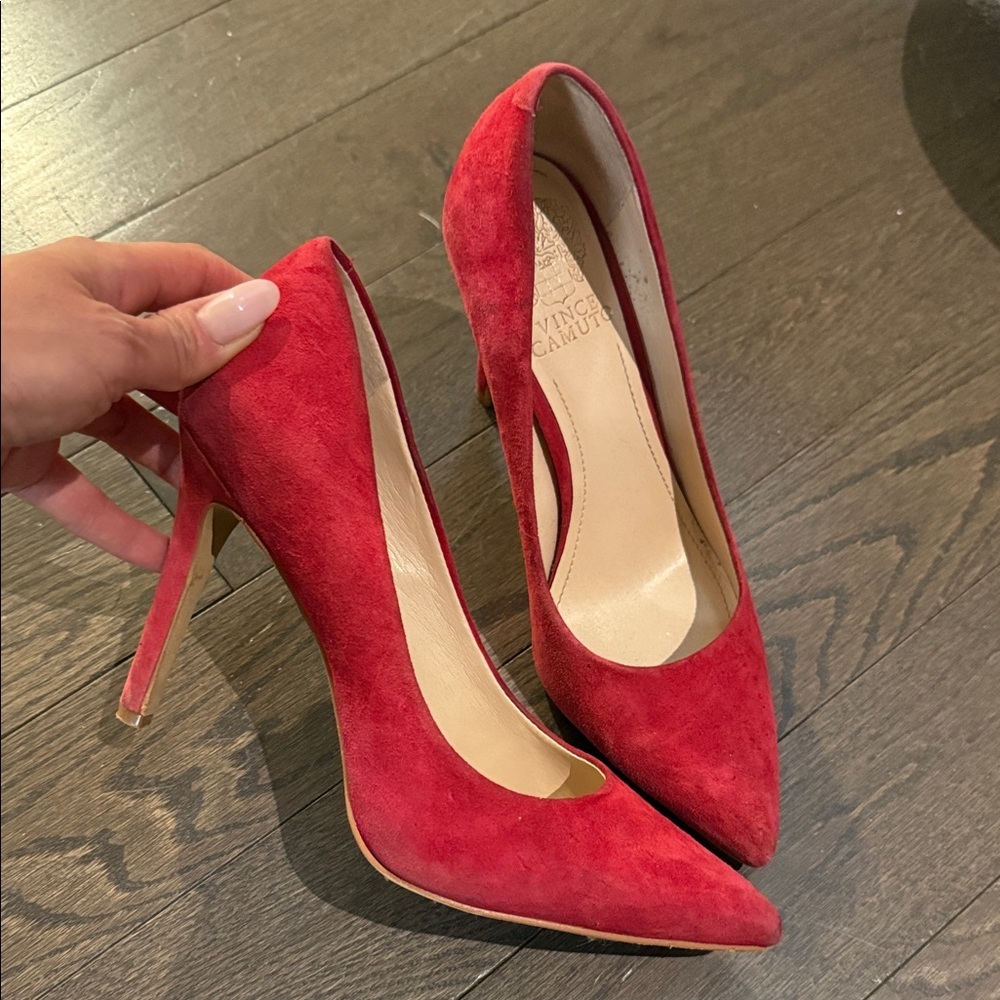 Vince Camuto Red Suede Heels